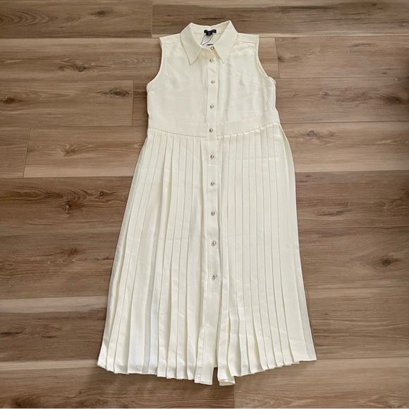 Karen Millen Dresses & Skirts - Karen Millen Soft Tailored Pleated Sleeveless Shirt Midi Dress 6